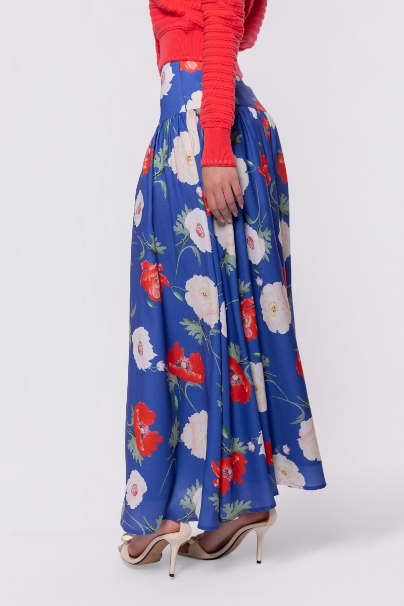 Tansy Skirt (Blue Flower) - Skirt - Yakira Bella