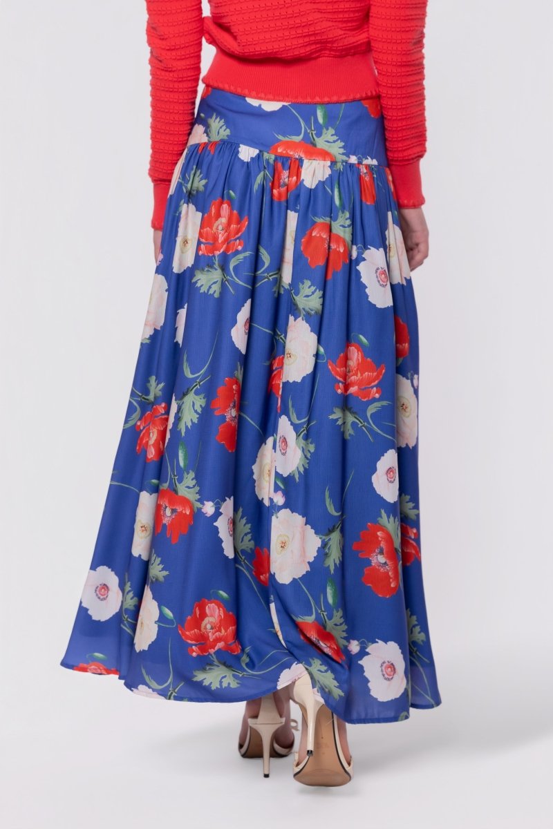 Tansy Skirt (Blue Flower) - Skirt - Yakira Bella