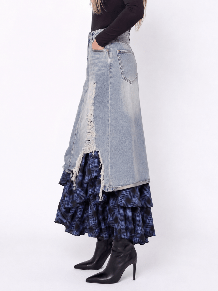 Tayla Skirt (Blue) - Skirt - Yakira Bella