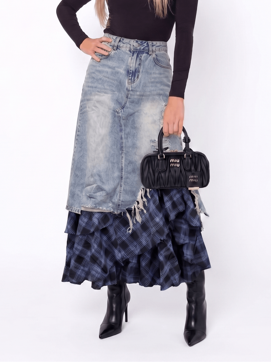 Tayla Skirt (Blue) - Skirt - Yakira Bella