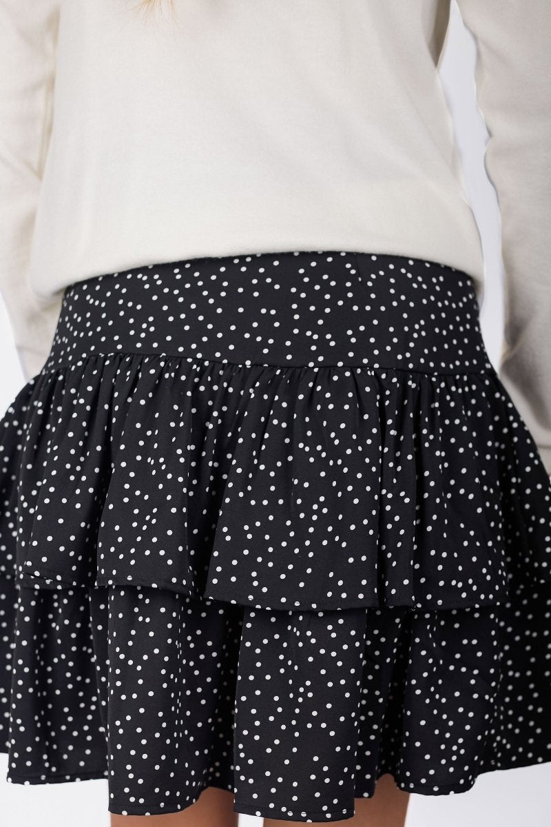 Tessa Skirt 20&quot; (Black Polka Dot) - Skirt - Yakira Bella