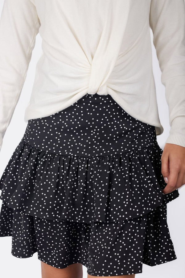 Tessa Skirt 20" (Black Polka Dot) - Skirt - Yakira Bella
