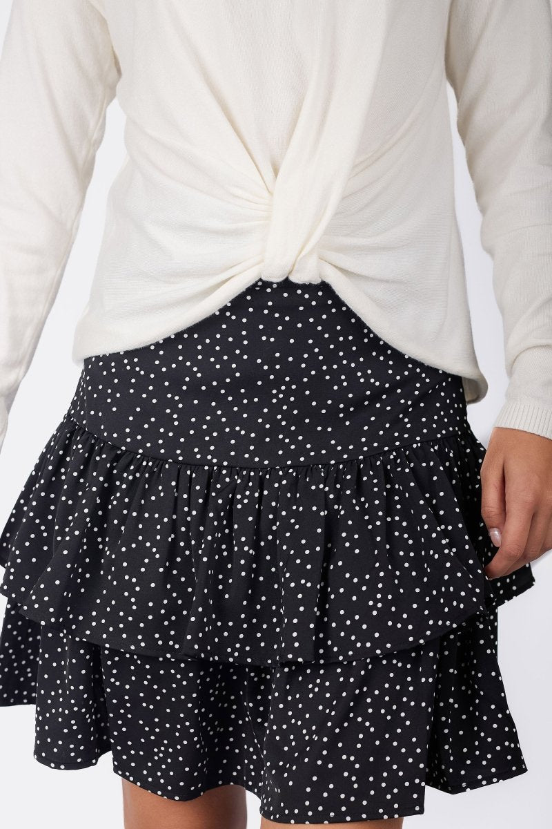 Tessa Skirt 20&quot; (Black Polka Dot) - Skirt - Yakira Bella