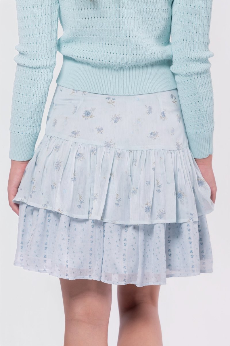 Tessa Skirt (Blue Flower) - Skirt - Yakira Bella