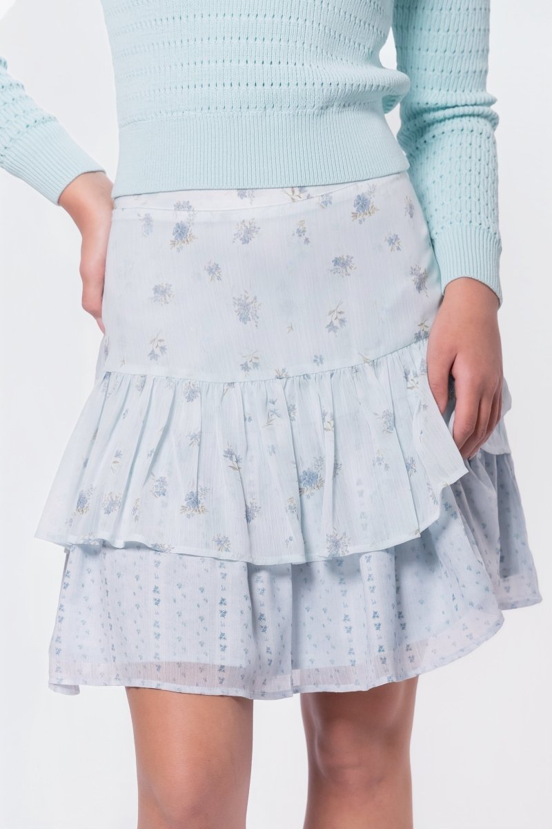 Tessa Skirt (Blue Flower) - Skirt - Yakira Bella