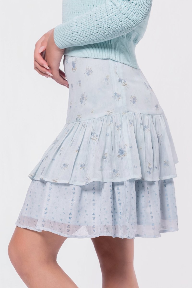 Tessa Skirt (Blue Flower) - Skirt - Yakira Bella