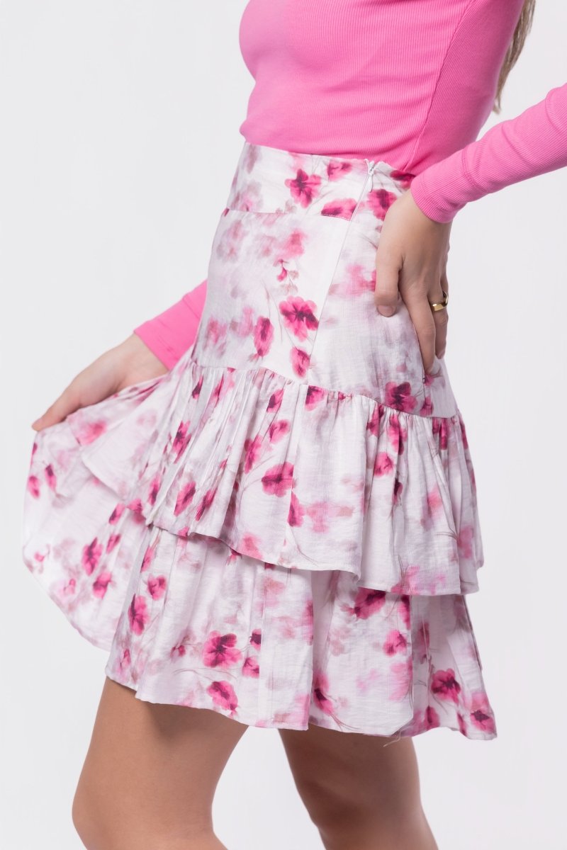Tessa Skirt (Pink/White) - Skirt - Yakira Bella