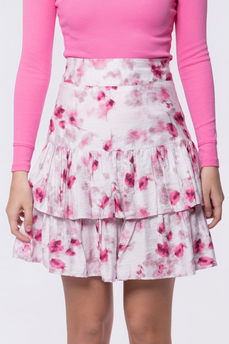Tessa Skirt (Pink/White) - Skirt - Yakira Bella