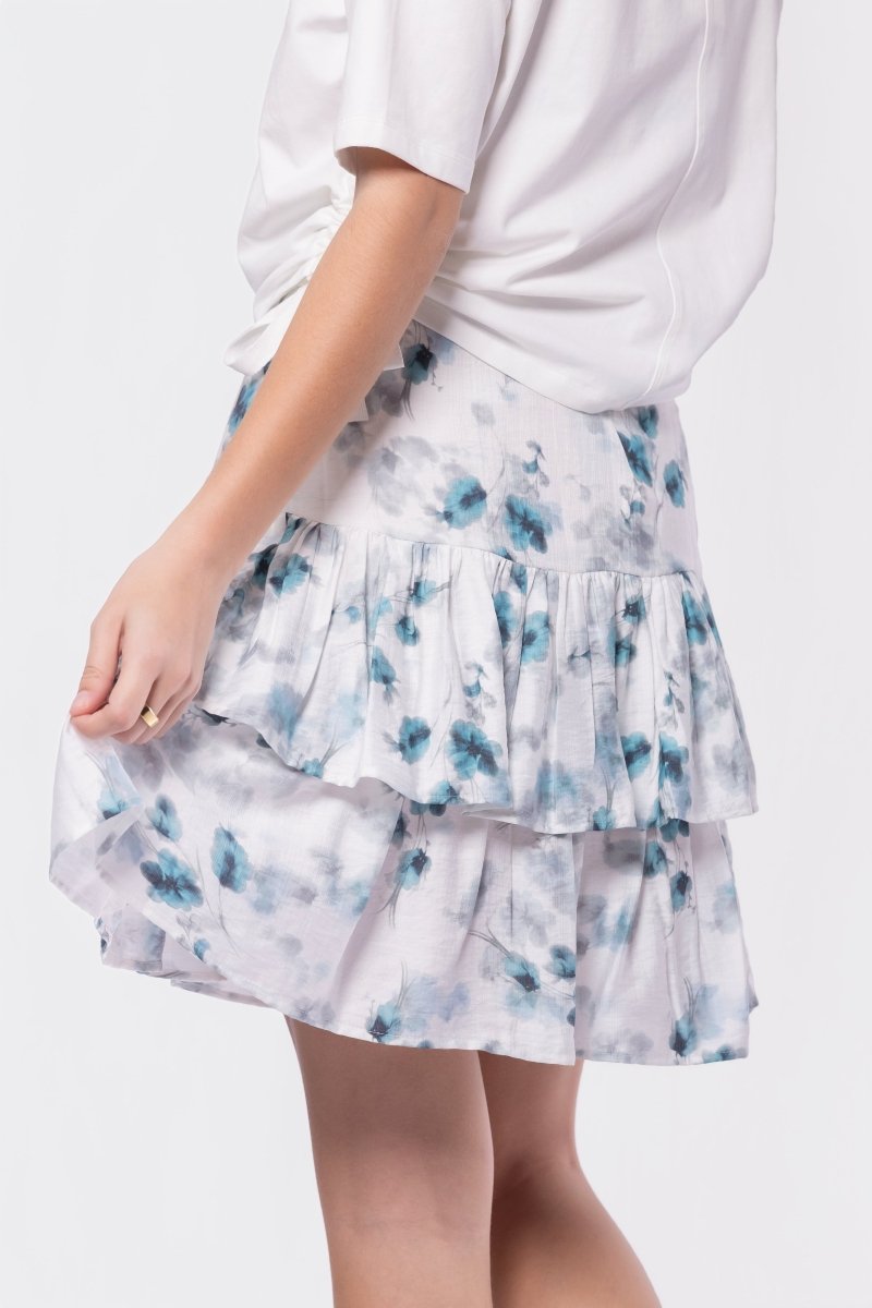 Tessa Skirt (Teal/White) - Skirt - Yakira Bella