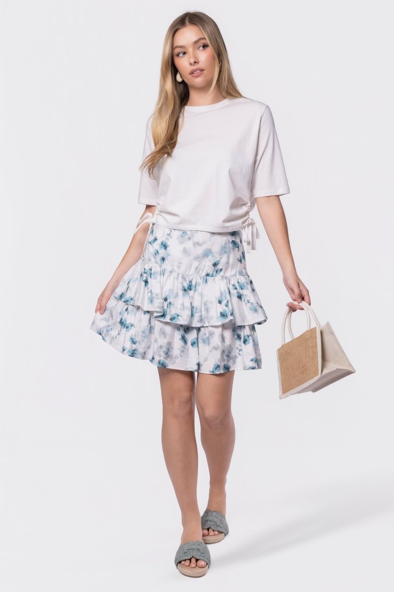 Tessa Skirt (Teal/White) - Skirt - Yakira Bella