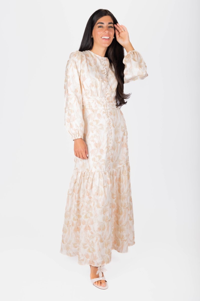 Valentina Dress (Beige) - Dress - Yakira Bella