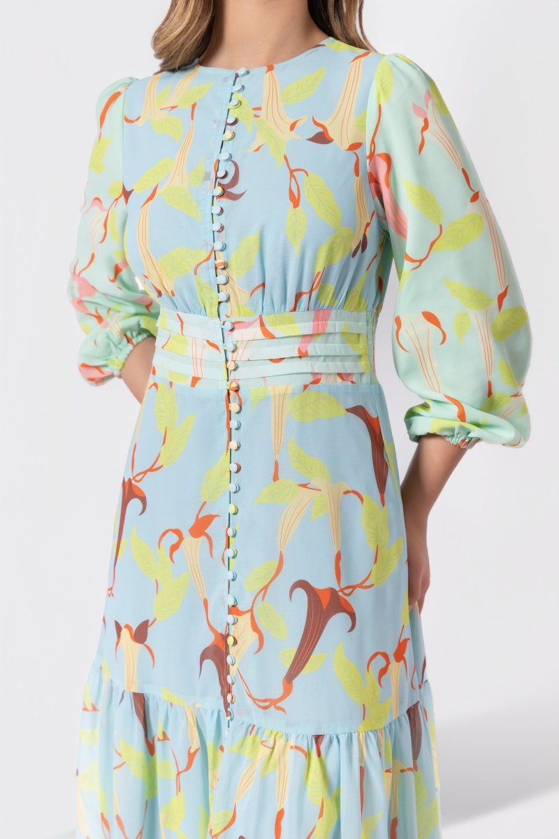 Valentina Dress (Green Blue) - Dress - Yakira Bella