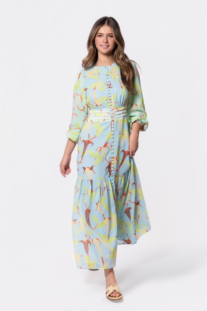 Valentina Dress (Green Blue) - Dress - Yakira Bella