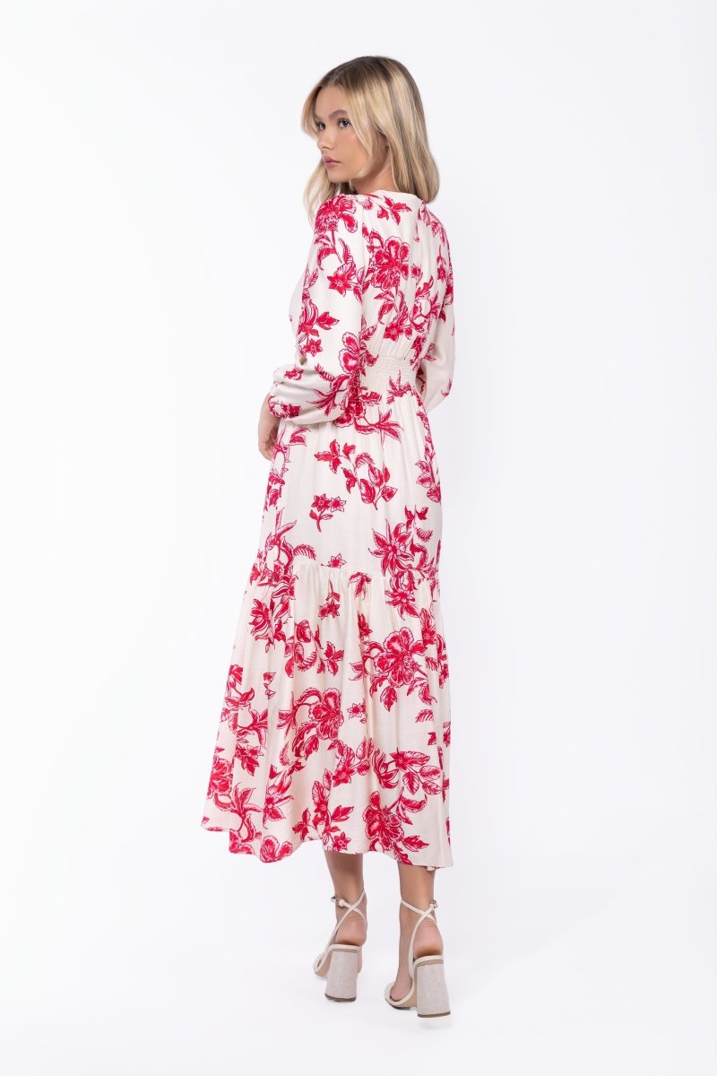 Valentina Dress (White/Pink) - Dress - Yakira Bella