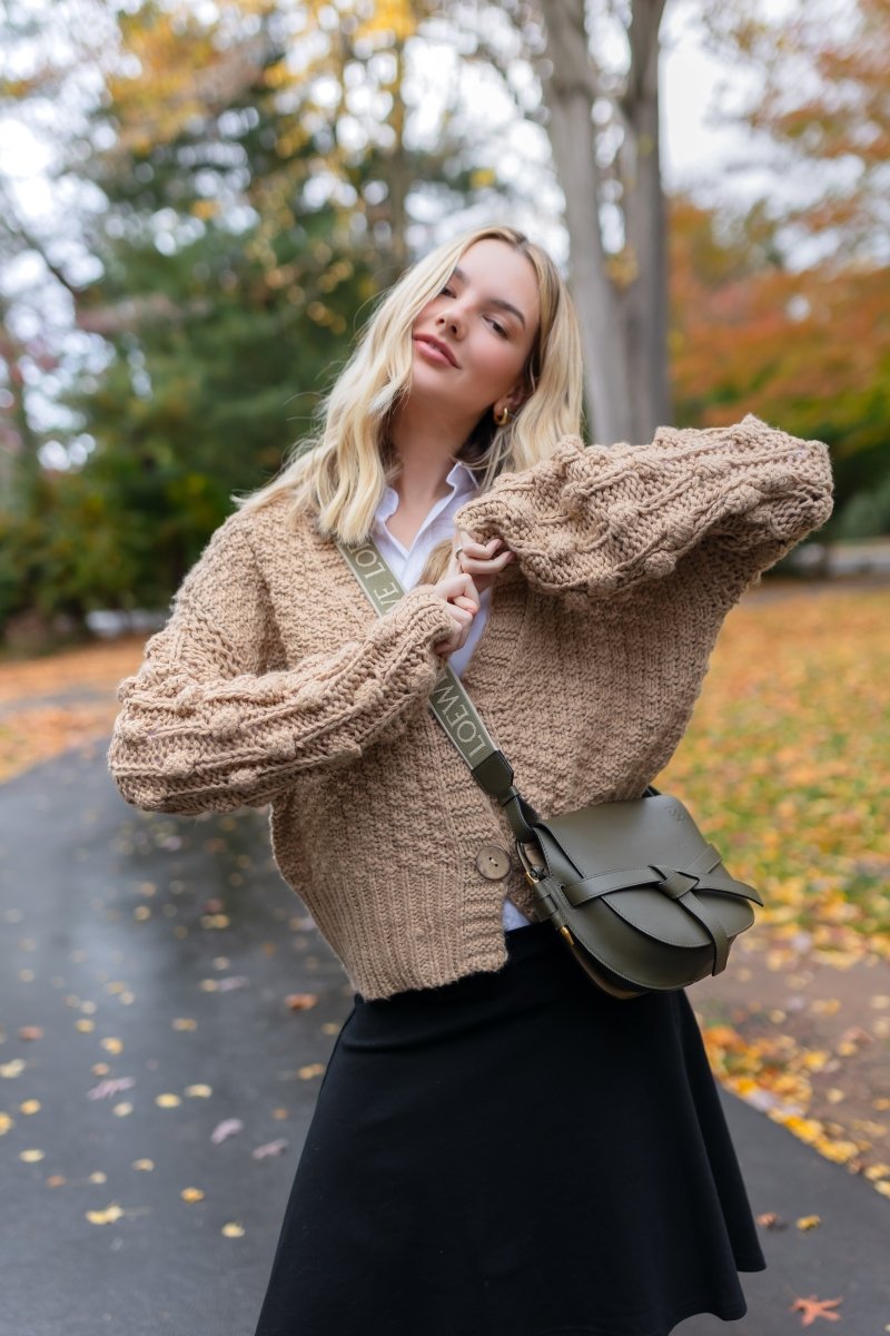 VALERIA CARDIGAN (KHAKI) - Top - Yakira Bella