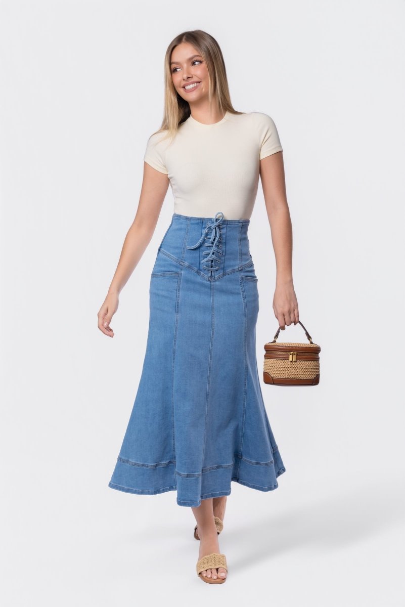 Vera Skirt (Blue) - Skirt - Yakira Bella