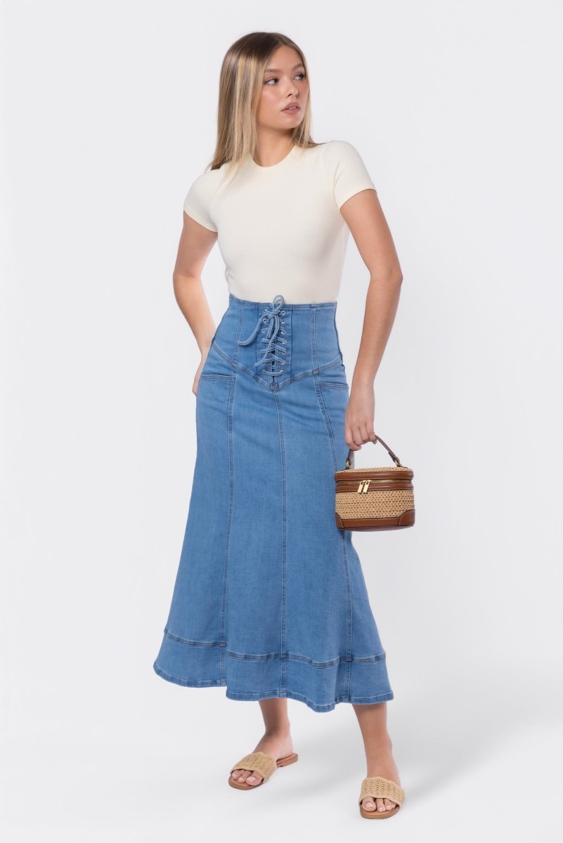 Vera Skirt (Blue) - Skirt - Yakira Bella