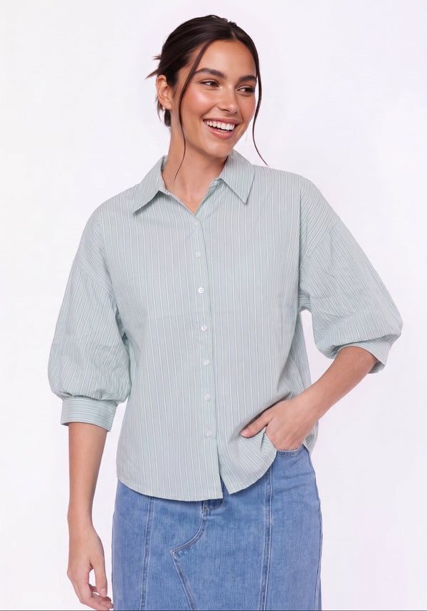 Viviana Top (Mint Stripe) - Top - Yakira Bella