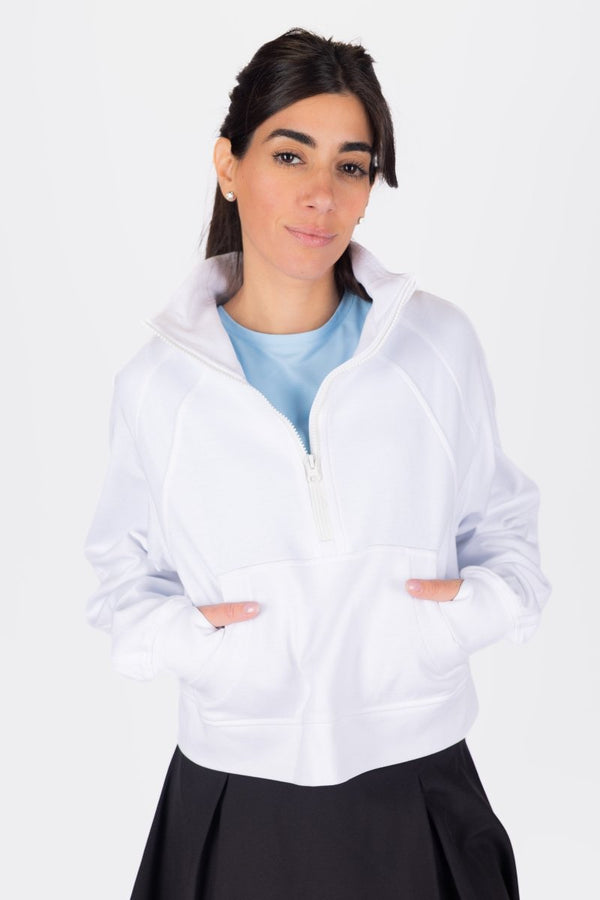 WARM UP SWEATSHIRT (WHITE) - Top - Yakira Bella