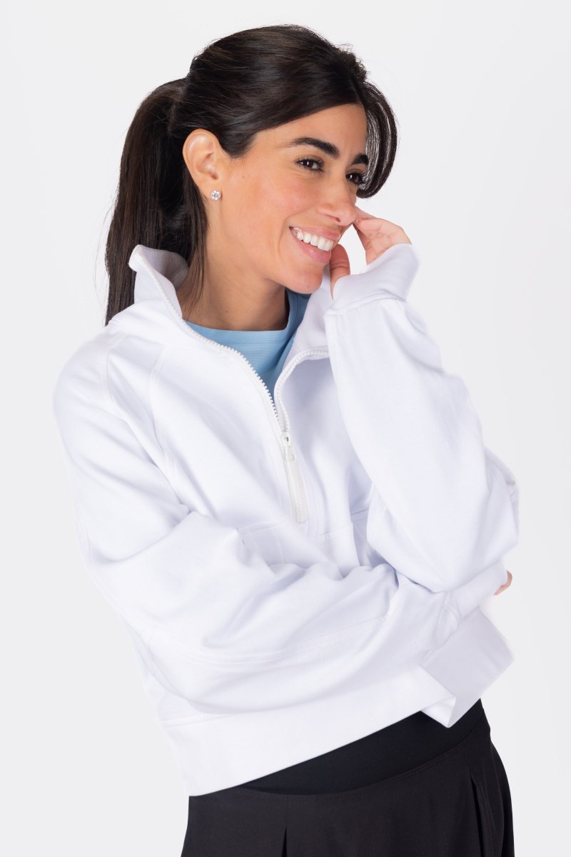 WARM UP SWEATSHIRT (WHITE) - Top - Yakira Bella