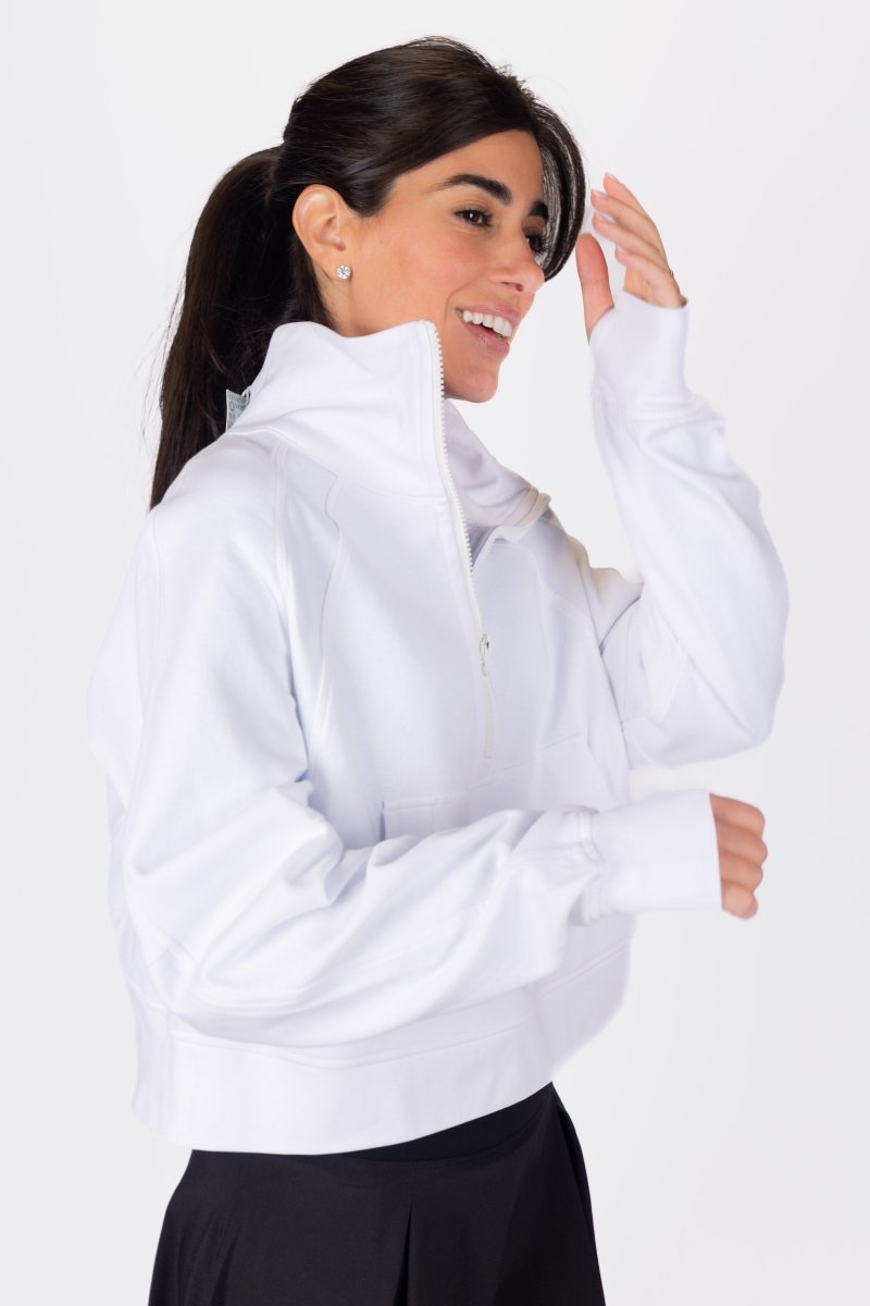 WARM UP SWEATSHIRT (WHITE) - Top - Yakira Bella