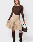 Wendy Skirt (Beige) - Skirt - Yakira Bella