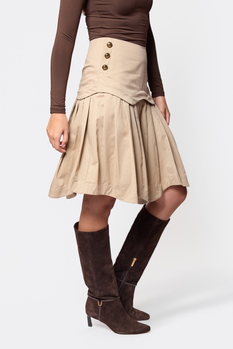 Wendy Skirt (Beige) - Skirt - Yakira Bella