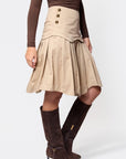 Wendy Skirt (Beige) - Skirt - Yakira Bella