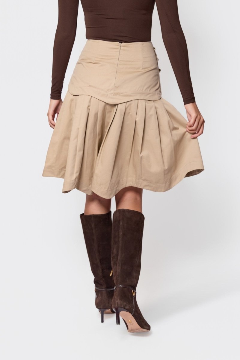 Wendy Skirt (Beige) - Skirt - Yakira Bella
