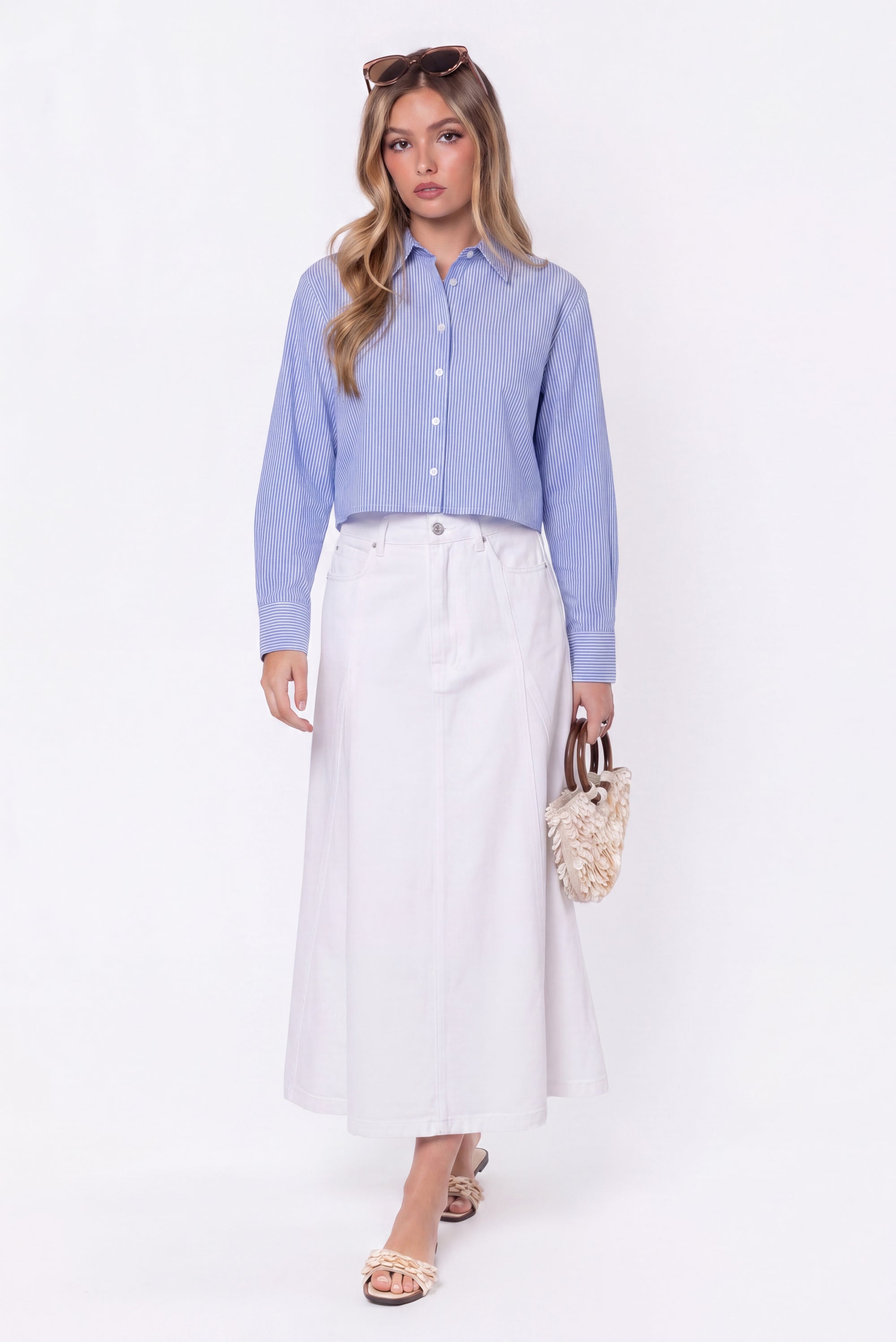 Gina Top (Blue Stripe)