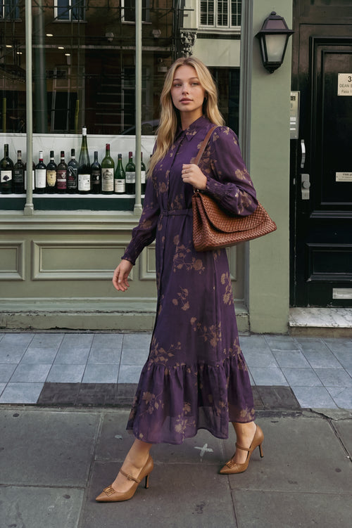 Evelyn Dress (Purple Khaki)