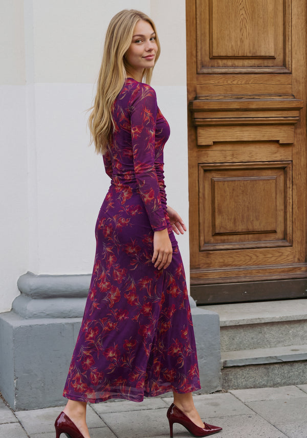 Juliana Dress (Purple Ground)