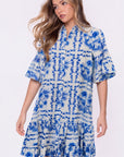 Lola Dress (White Blue)