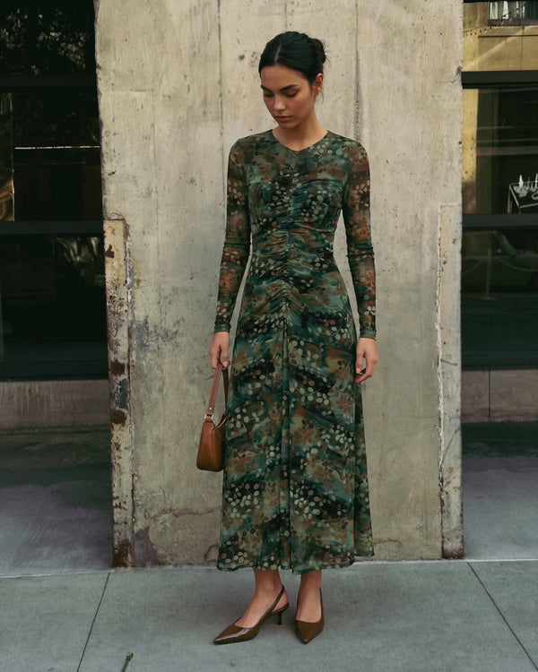 Mariella Dress (Brown Green)
