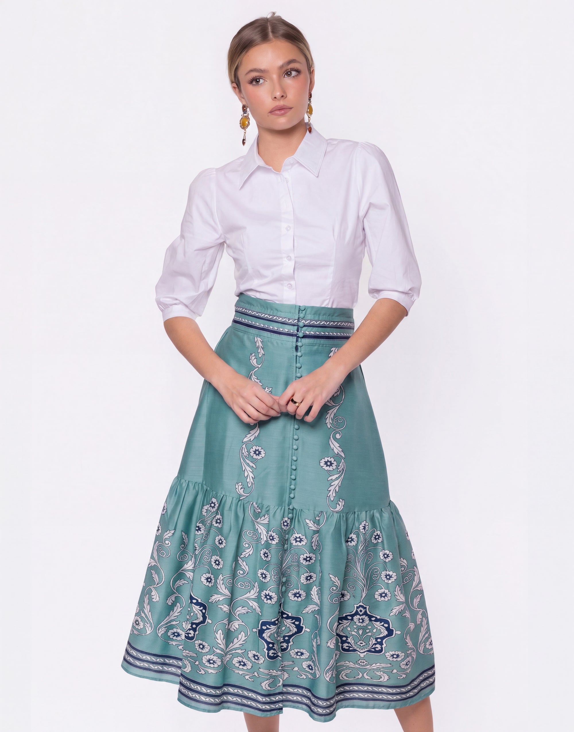 Siena Skirt (Blue Pattern)