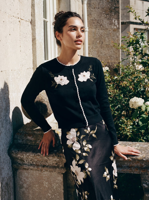 Cerina Cardigan (Black) + Dakota Skirt (Black Green)