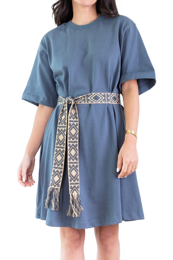 Zahra Dress (Grey/Blue) 37" - Dress - Yakira Bella