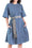 ZAHRA DRESS (GREY/BLUE) 41" - Dress - Yakira Bella