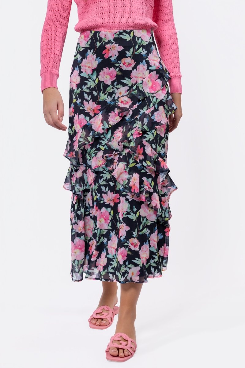 Zella Skirt (Black Ground) - Skirt - Yakira Bella