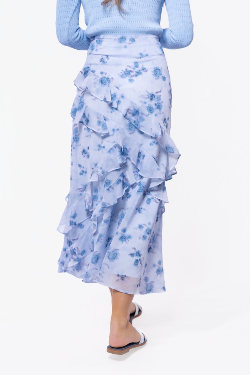 Zella Skirt (Blue Flower) - Skirt - Yakira Bella