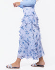Zella Skirt (Blue Flower) - Skirt - Yakira Bella