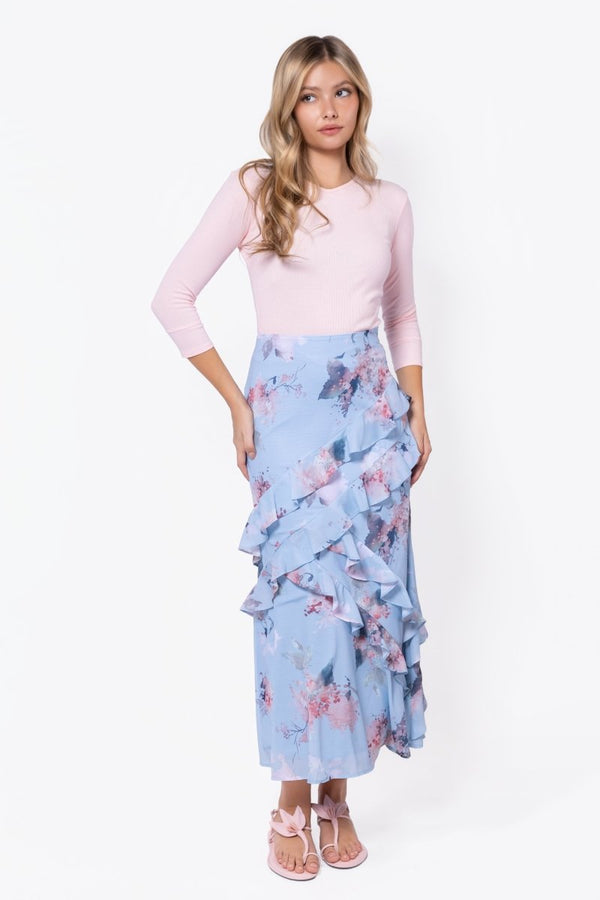 Zella Skirt (Blue Pattern) - Skirt - Yakira Bella