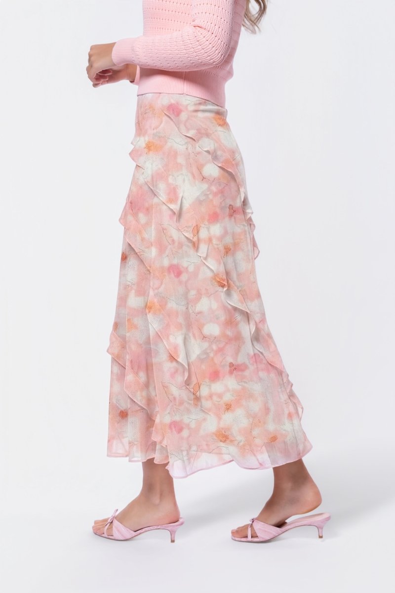 Zella Skirt (Light Pink Pattern) - Skirt - Yakira Bella
