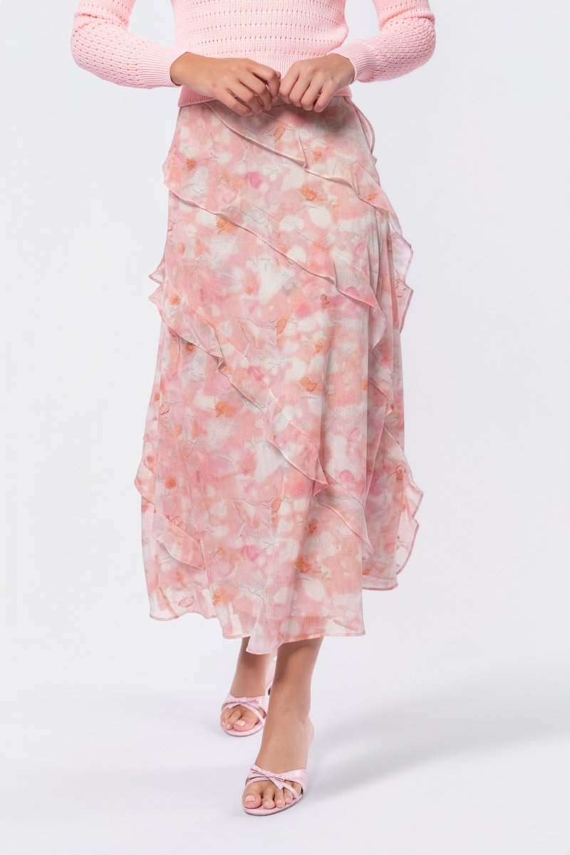 Zella Skirt (Light Pink Pattern) - Skirt - Yakira Bella