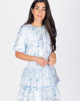 ZENA DRESS SHORT SLEEVE 36" (BLUE/MULTI) - Dress - Yakira Bella