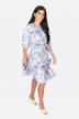 Zena Dress Short Sleeve 39" (Navy Pattern)