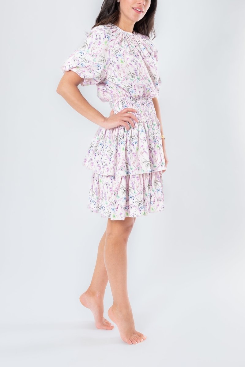 ZENA DRESS Short Sleeve (LILAC FLOWER) 36" - Dress - Yakira Bella