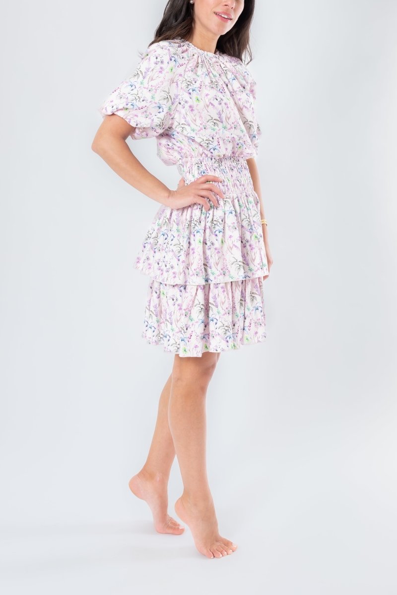 ZENA DRESS Short Sleeve (LILAC FLOWER) 36" stores - Dress - Yakira Bella