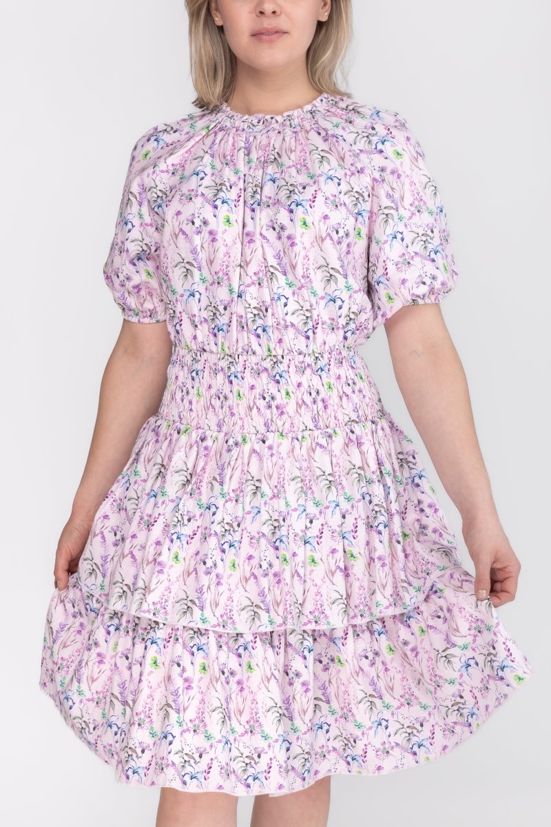 ZENA DRESS Short Sleeve (LILAC FLOWER) 39" stores - Dress - Yakira Bella