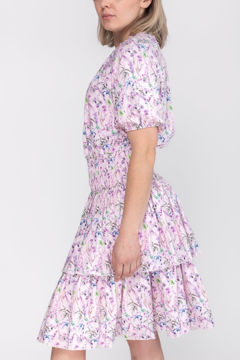 ZENA DRESS Short Sleeve (LILAC FLOWER) 39" stores - Dress - Yakira Bella